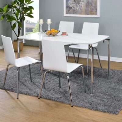 DOVE RECTANGLE SET TABLE WITH 4 CHAIRS
