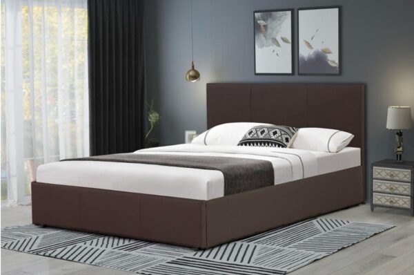 CHESTER OTTOMAN BROWN PVC BED FRAME