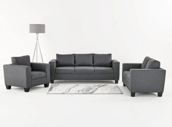 VICTORIA CHARCOAL GREY SOFA SET