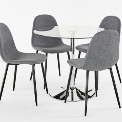 SAVONA ROUND TABLE WITH BARCELONA FABRIC CHAIRS