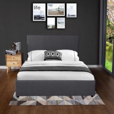 CHESTER OTTOMAN GREY FEBRIC BED FRAME