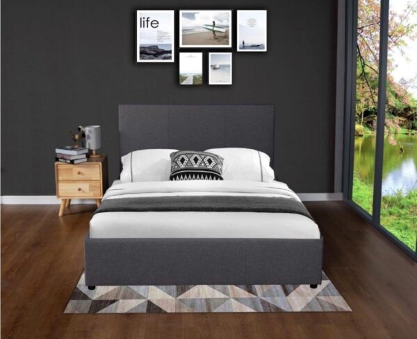 CHESTER OTTOMAN GREY FEBRIC BED FRAME