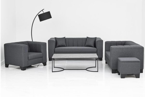 GRACE GREY FABRIC SOFA SET